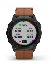 Fenix 6X Sapphire Black with Brown Leather Band