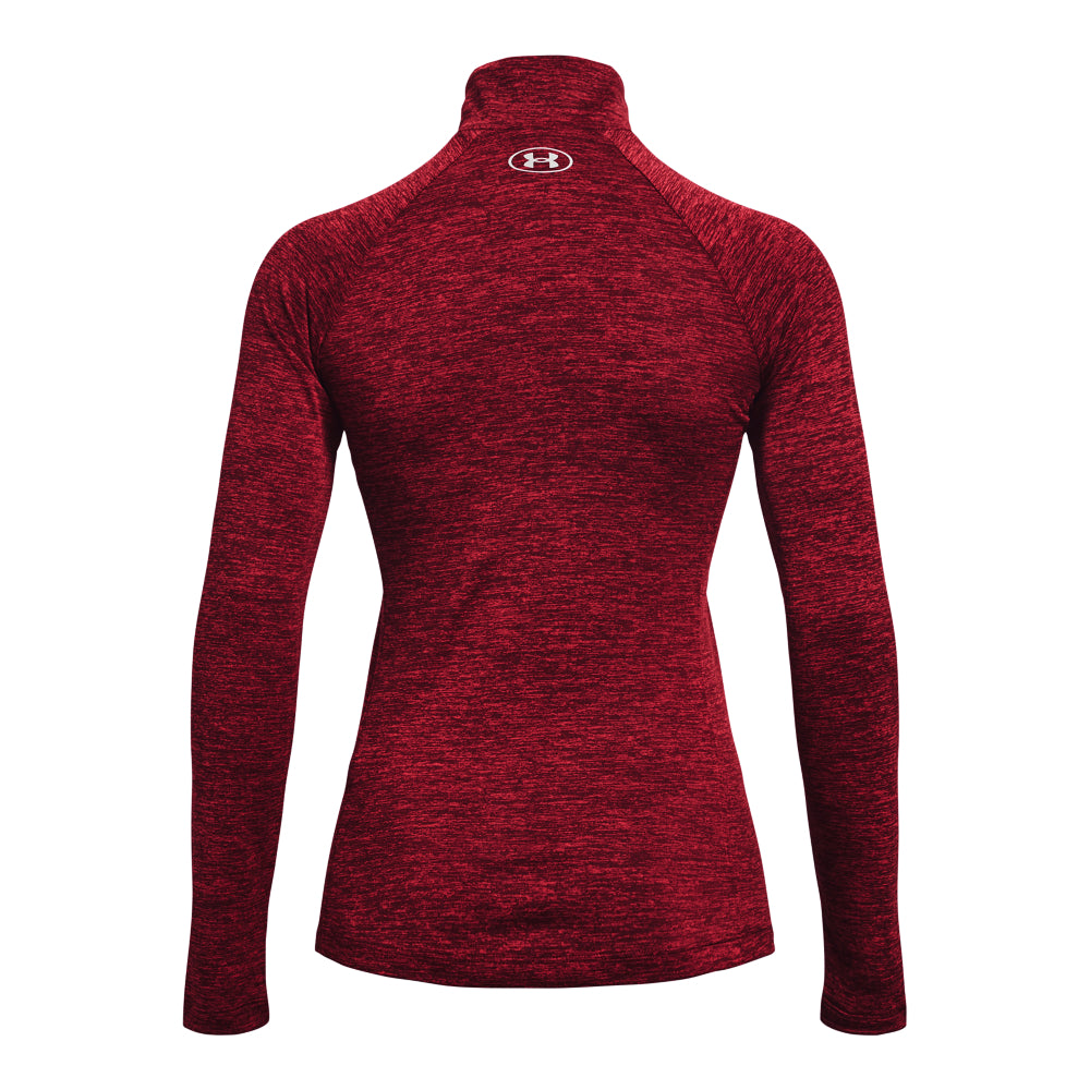Womens Tech Plain Half Zip Long Sleeve Top