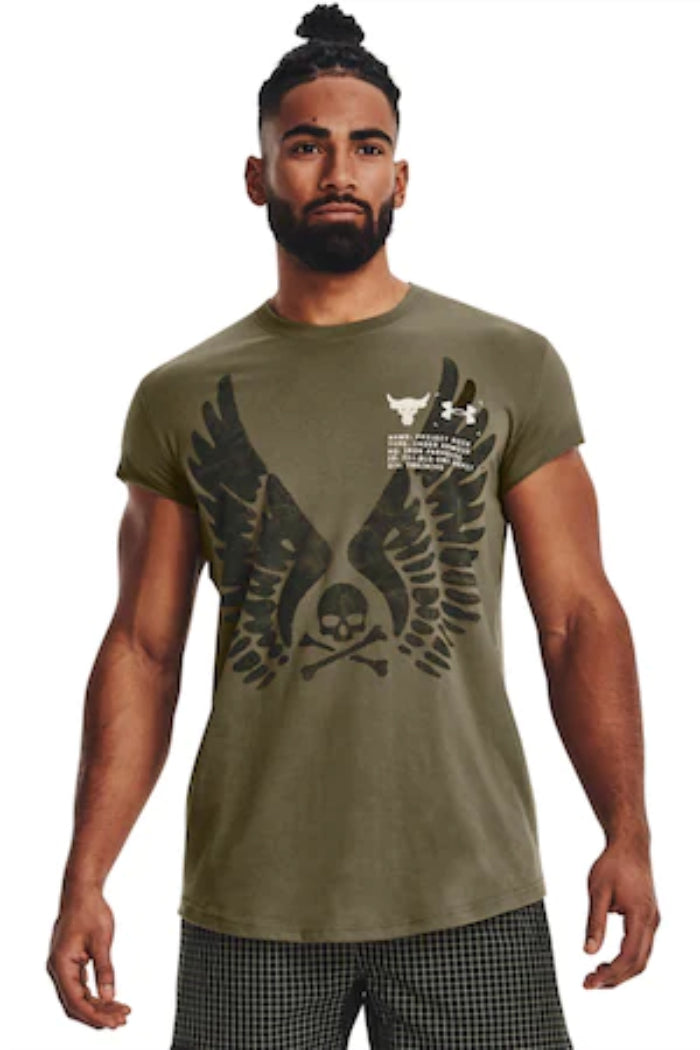 Mens Project Rock Cutoff Short Sleeve T-Shirt