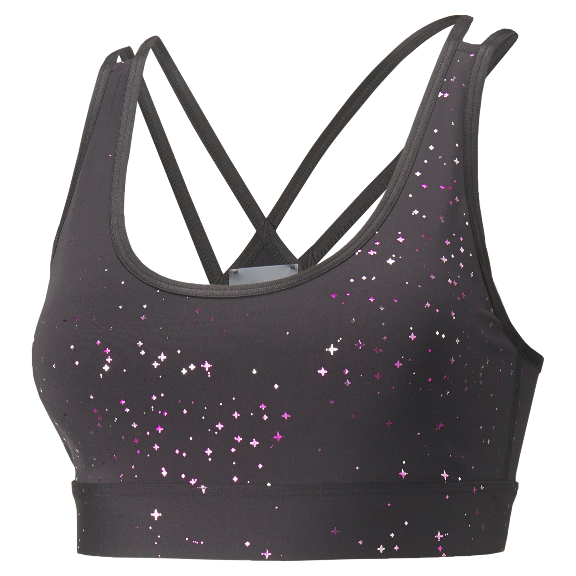 Womens All Over Print Strappy Medium Impact Sports Bra