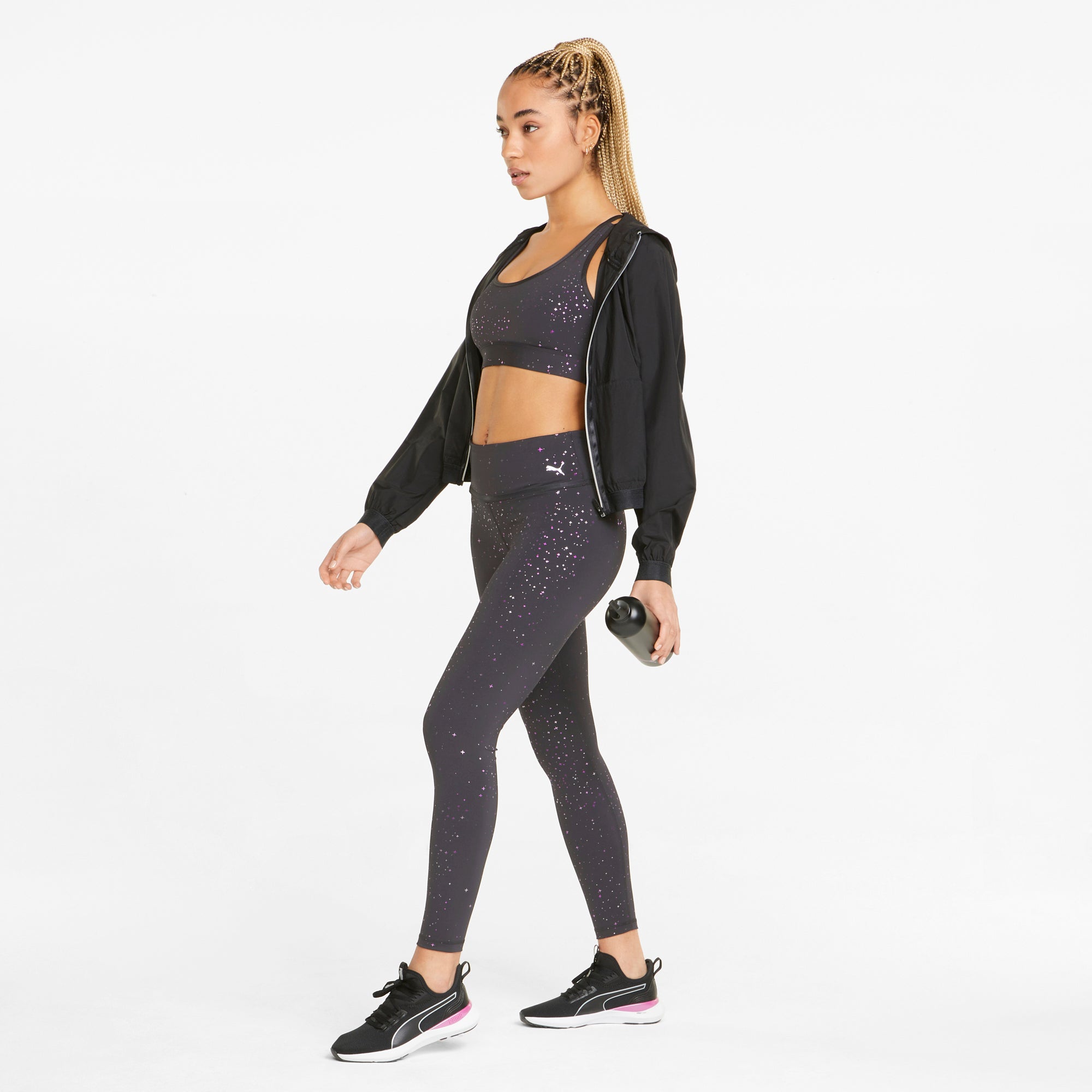 Womens All Over Print Strappy Medium Impact Sports Bra
