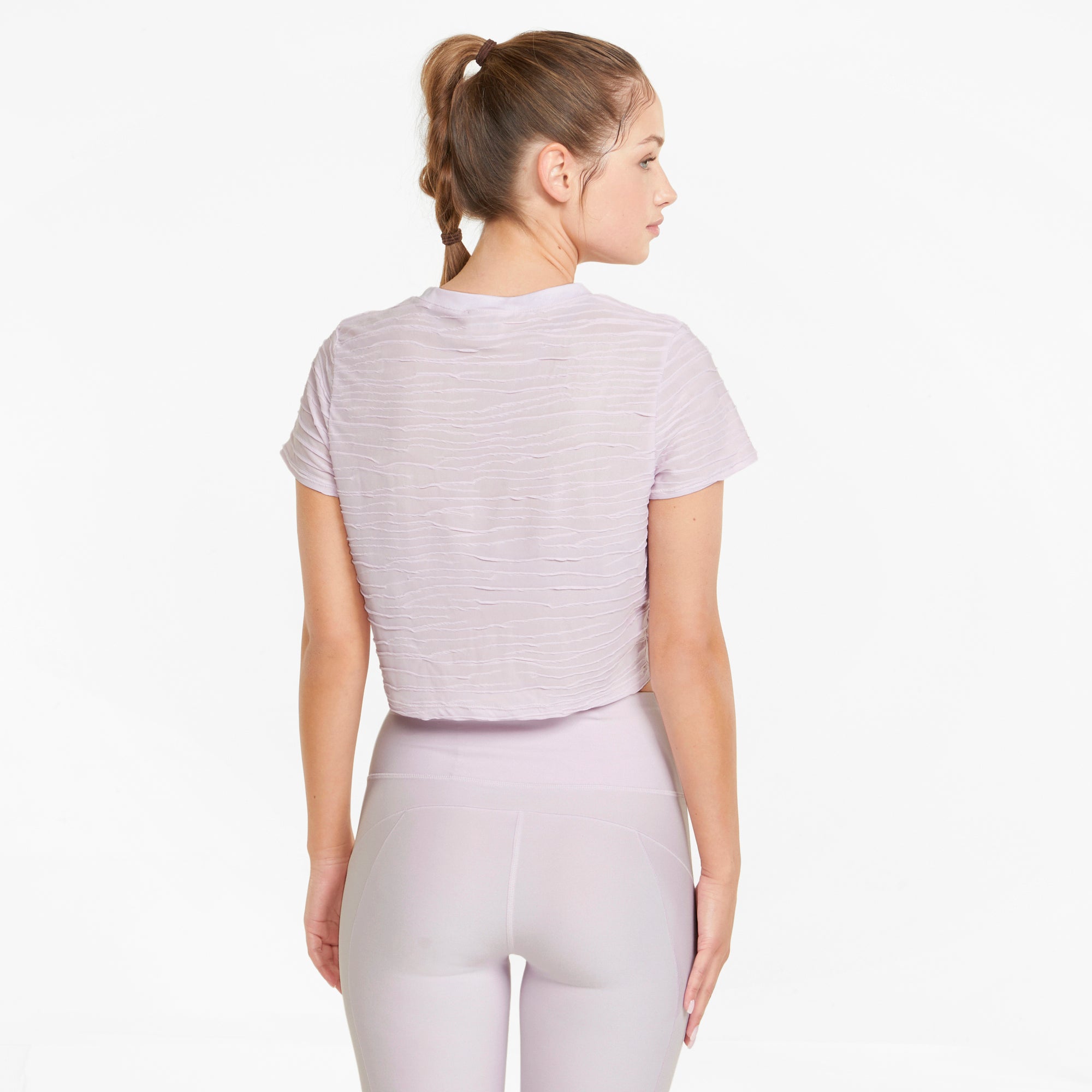 Womens Yoga Crop Short Sleeve T-Shirt