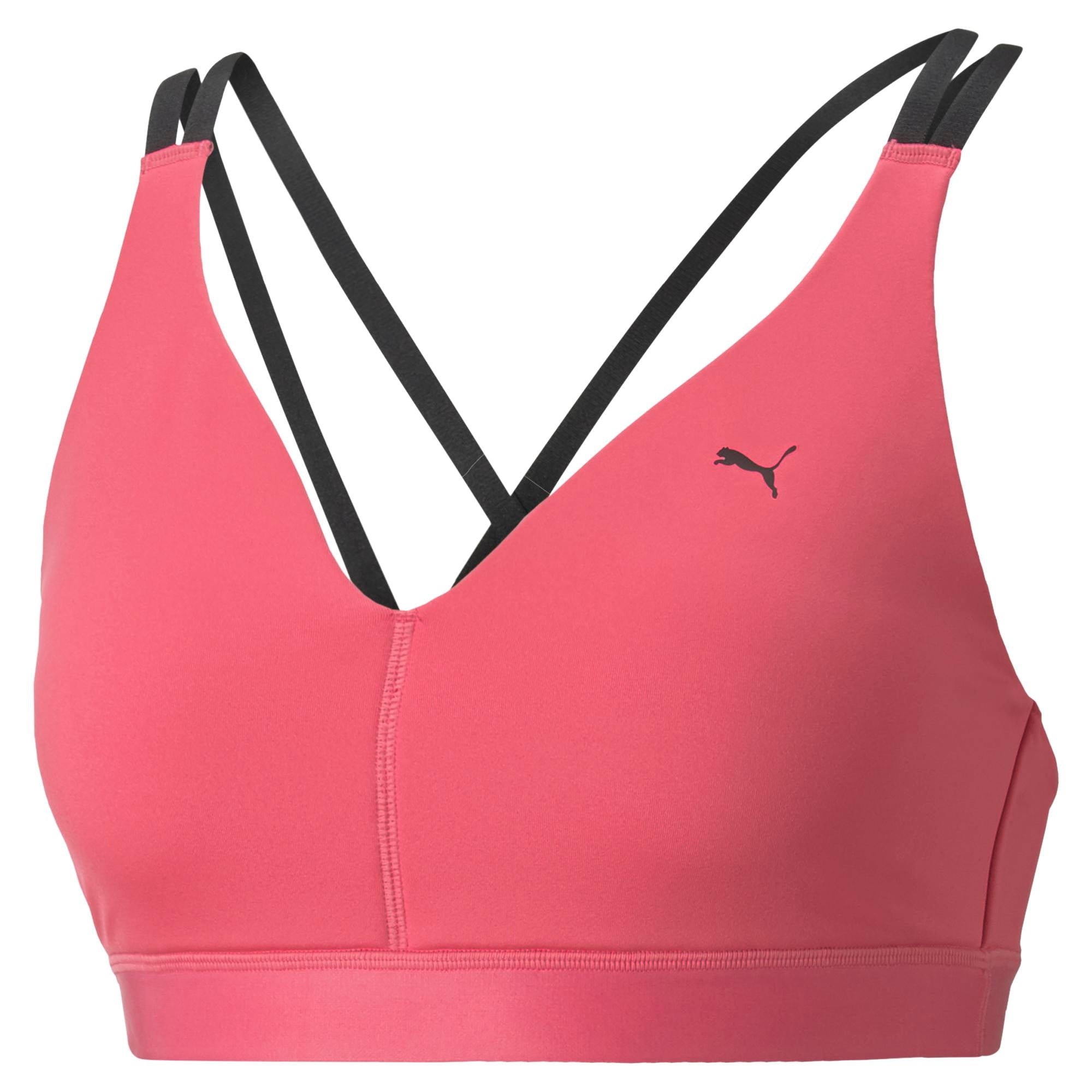 Womens Plain Strappy Light Impact Sports Bra