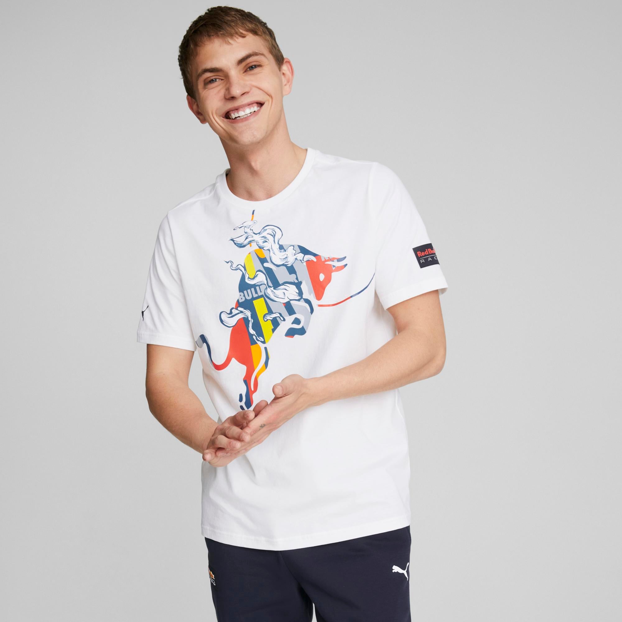 Mens Red Bull Racing Dynamic Bull Logo Short Sleeve T-Shirt