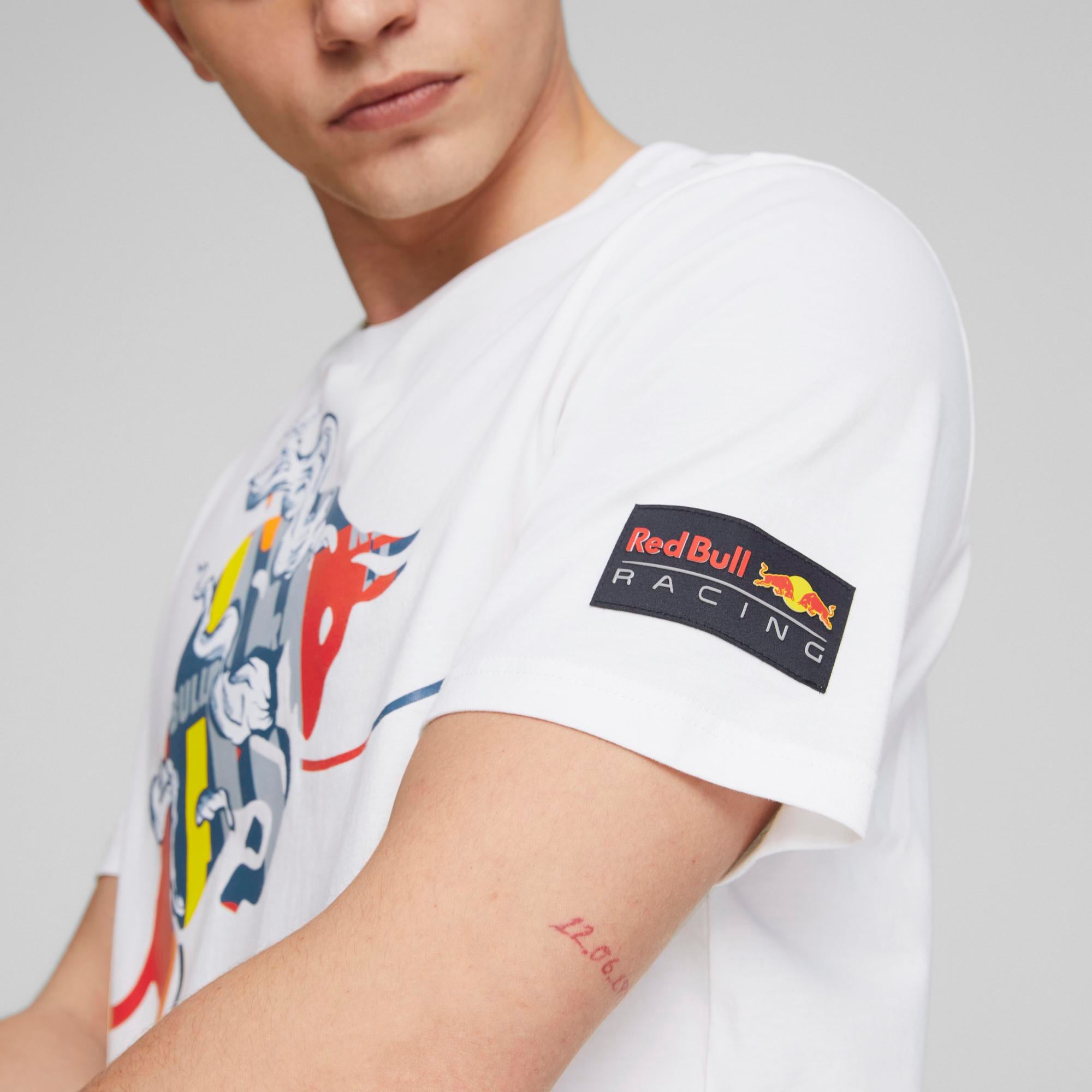 Mens Red Bull Racing Dynamic Bull Logo Short Sleeve T-Shirt