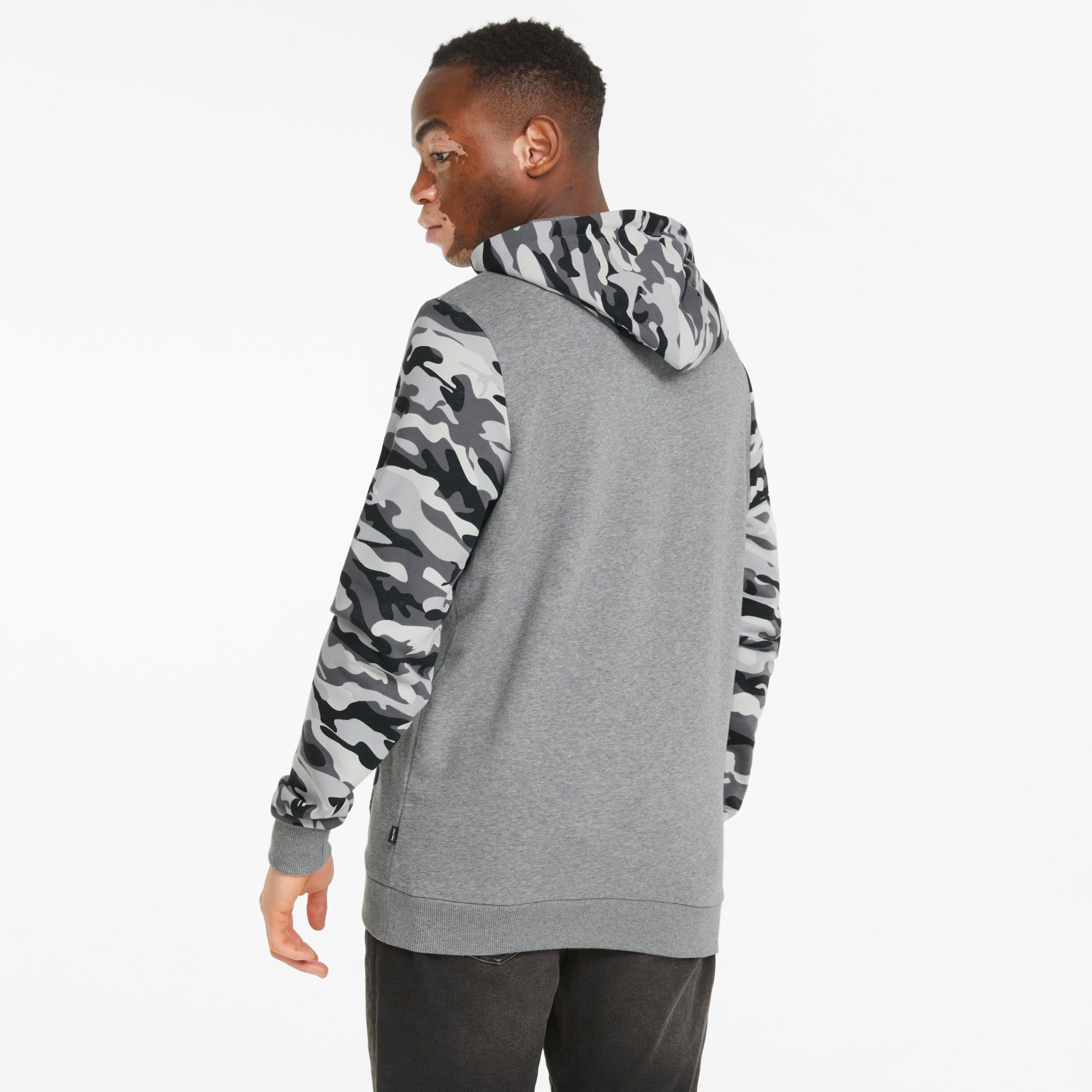Mens Essential Camo Terry Pullover Hoodie