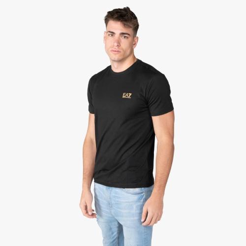 Mens Train Core Identity Small Gold Logo Short Sleeve T-Shirt