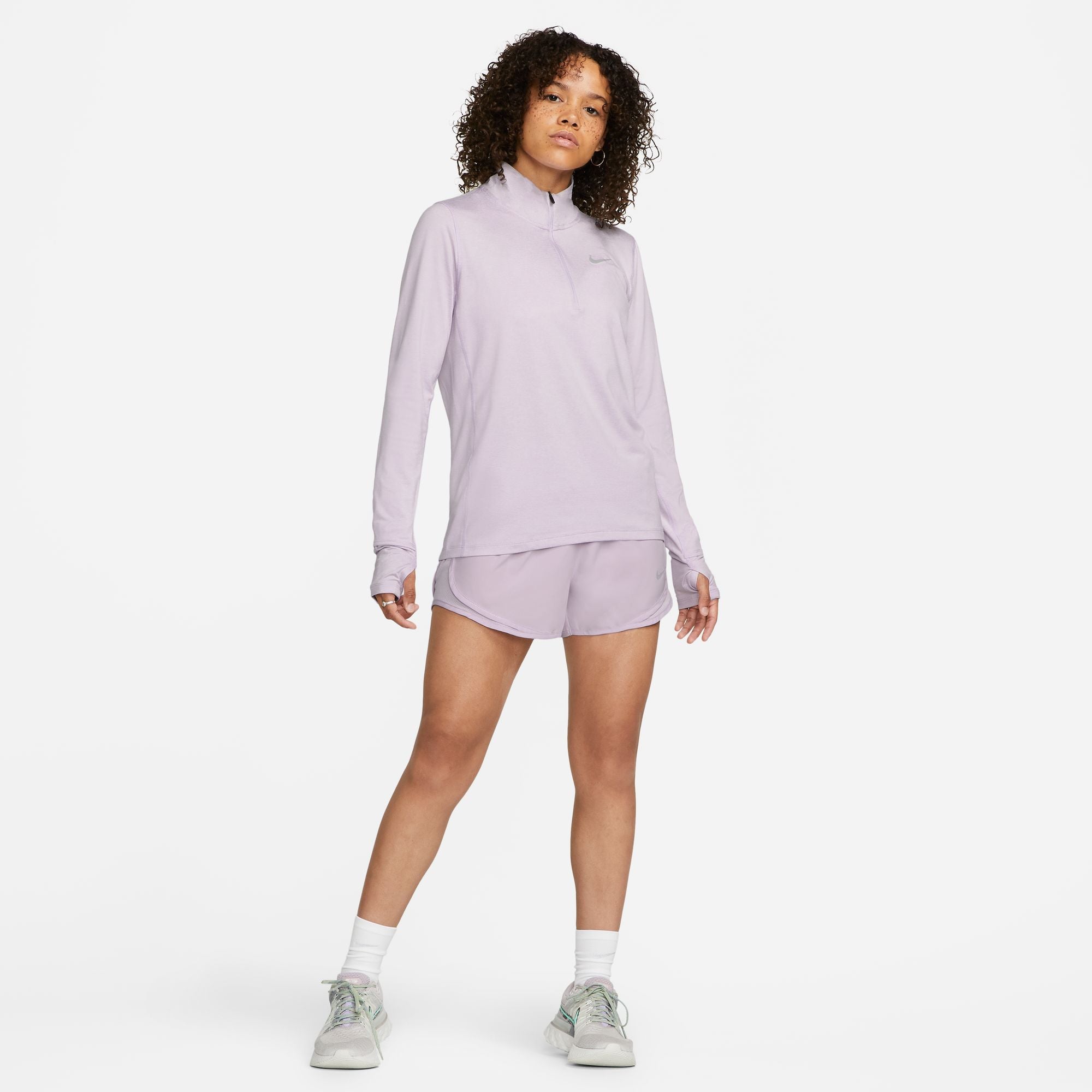 Womens Running Dri-Fit Half Zip Long Sleeve Top