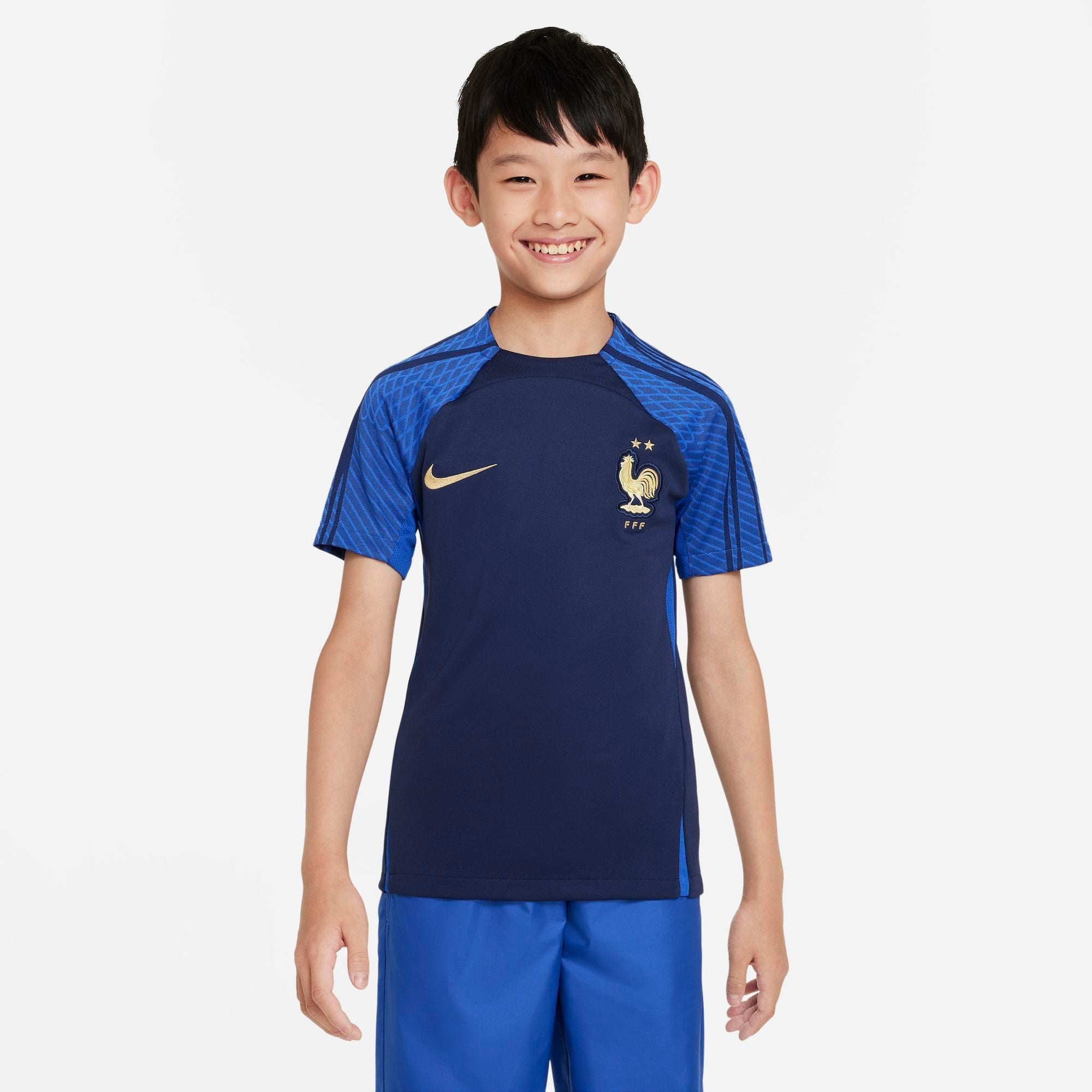 Junior France World Cup 22 Strike Short Sleeve T-Shirt