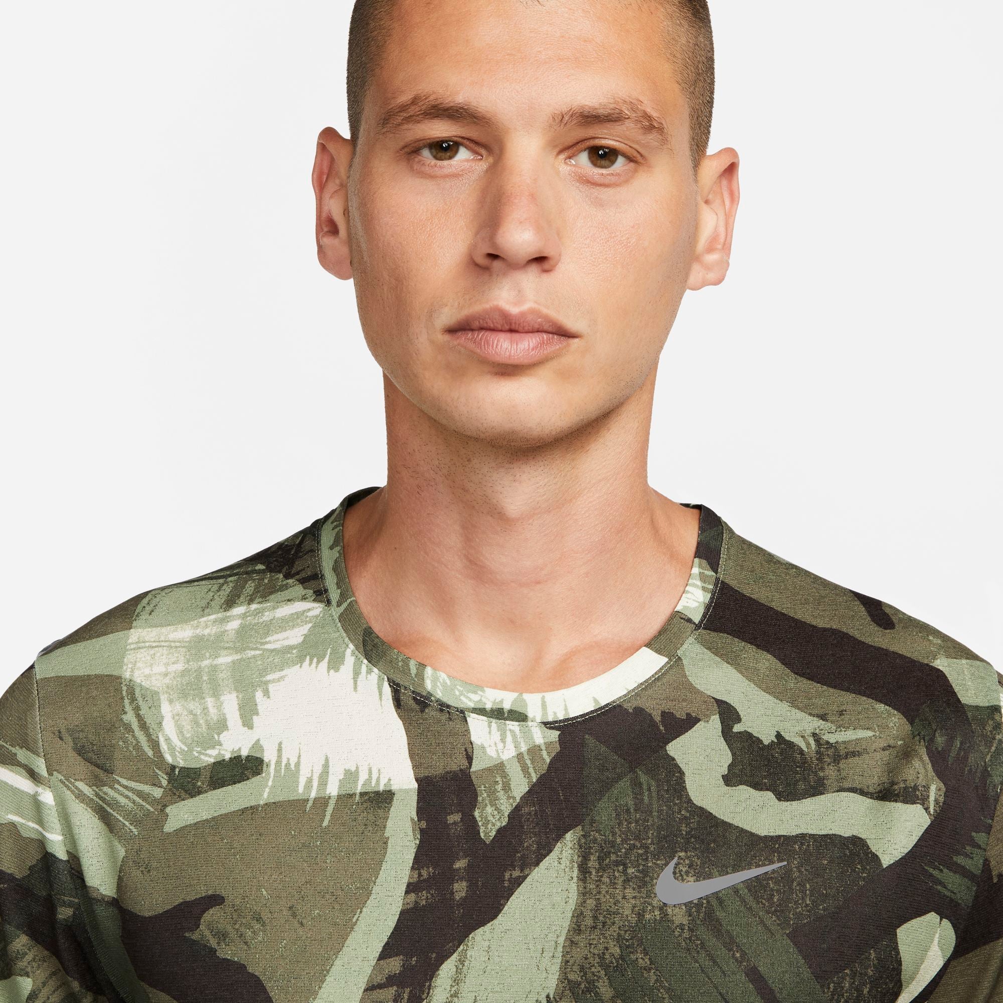 Mens Dri-Fit Miler Camo Short Sleeve T-Shirt