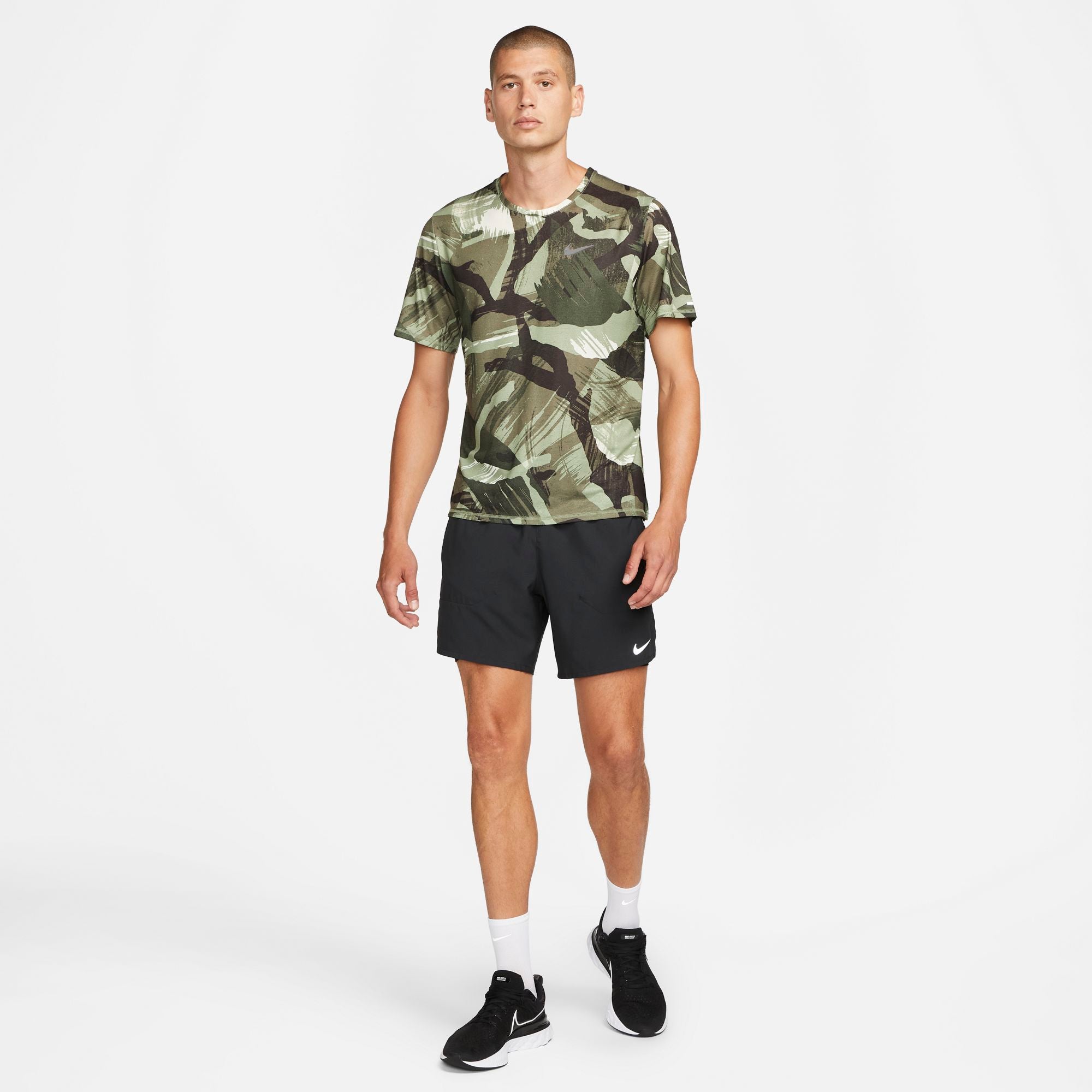 Mens Dri-Fit Miler Camo Short Sleeve T-Shirt