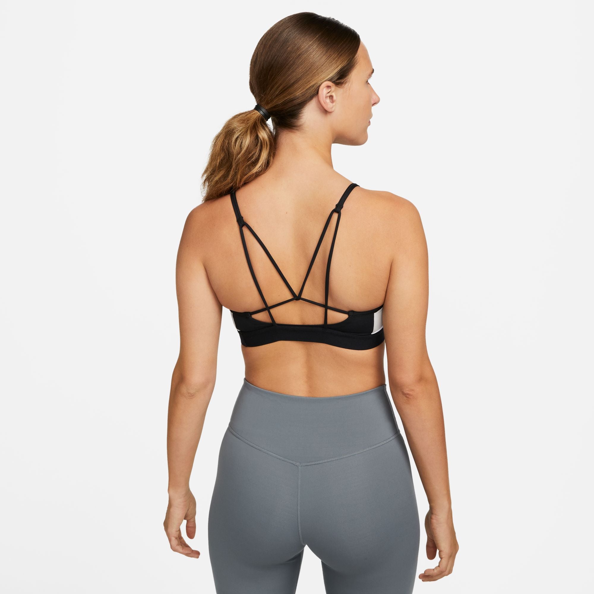 Womens Dri-Fit Strappy Logo Light Impact Sports Bra