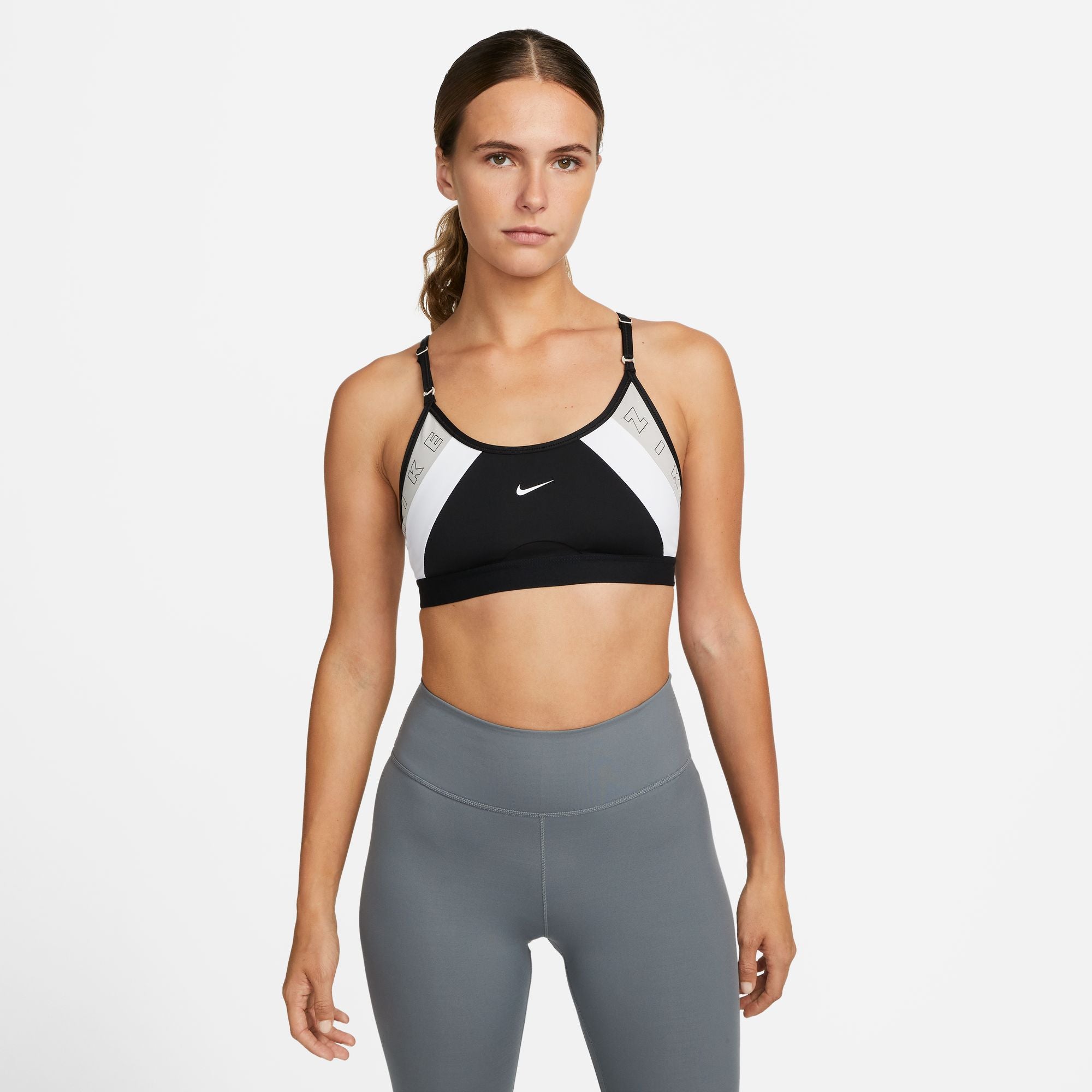 Womens Dri-Fit Strappy Logo Light Impact Sports Bra