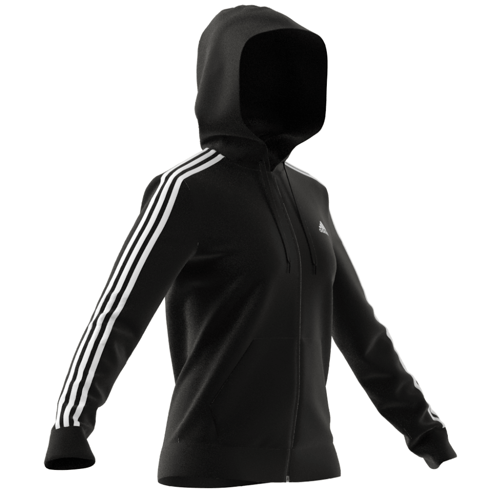 Womens Essentials Single Jersey 3-Stripes Full Zip Jacket