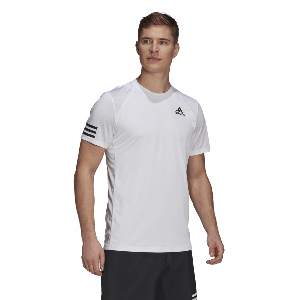 Mens Club 3 Stripe Tennis Short Sleeve T-Shirt