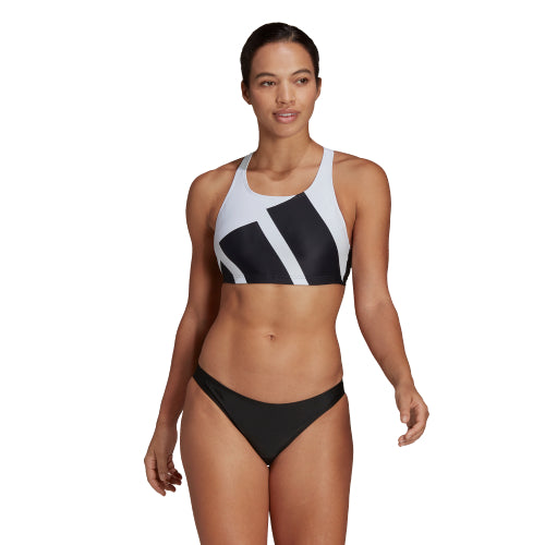 Womens 3 Stripes Graphic Bikini Swimsuit