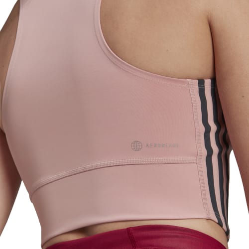 Womens Running 3 Stripes Fitted Crop Tank