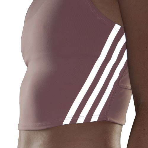 Womens Running 3 Stripes Fitted Crop Tank