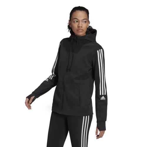 Womens 3 Stripes Full Zip Hoodie