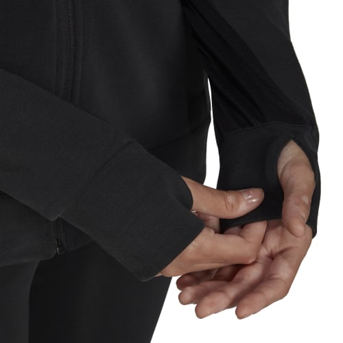 Womens 3 Stripes Full Zip Hoodie