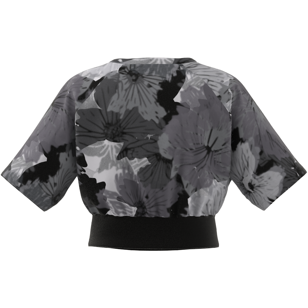 Womens All Over Print Fitted Crop Short Sleeve T-Shirt