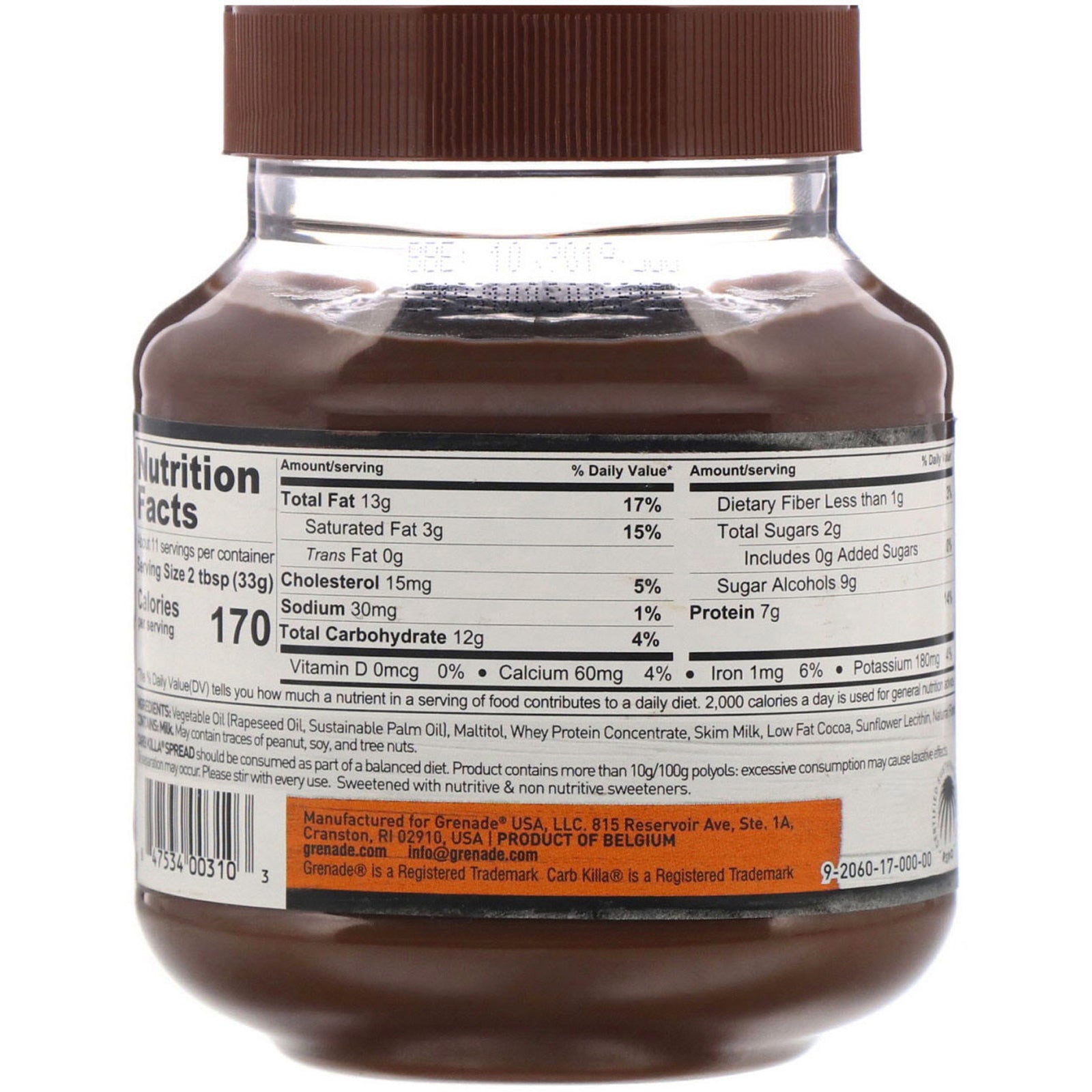 Carb Killa Spread Milk Chocolate 360 Grams