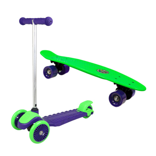 Kids Scooter and Skateboard Set
