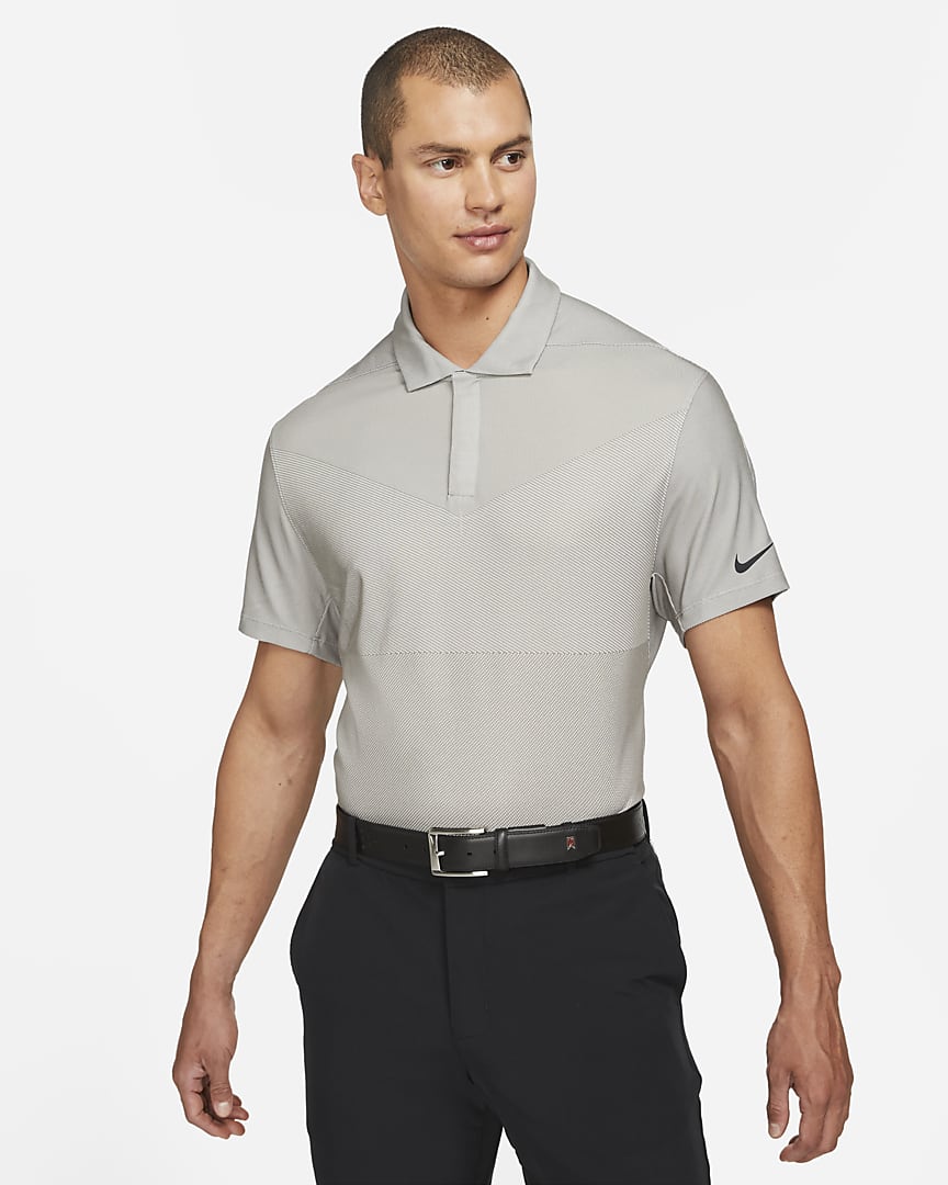 Mens Tiger Woords Dry Course Traditional Golf Polo Shirt