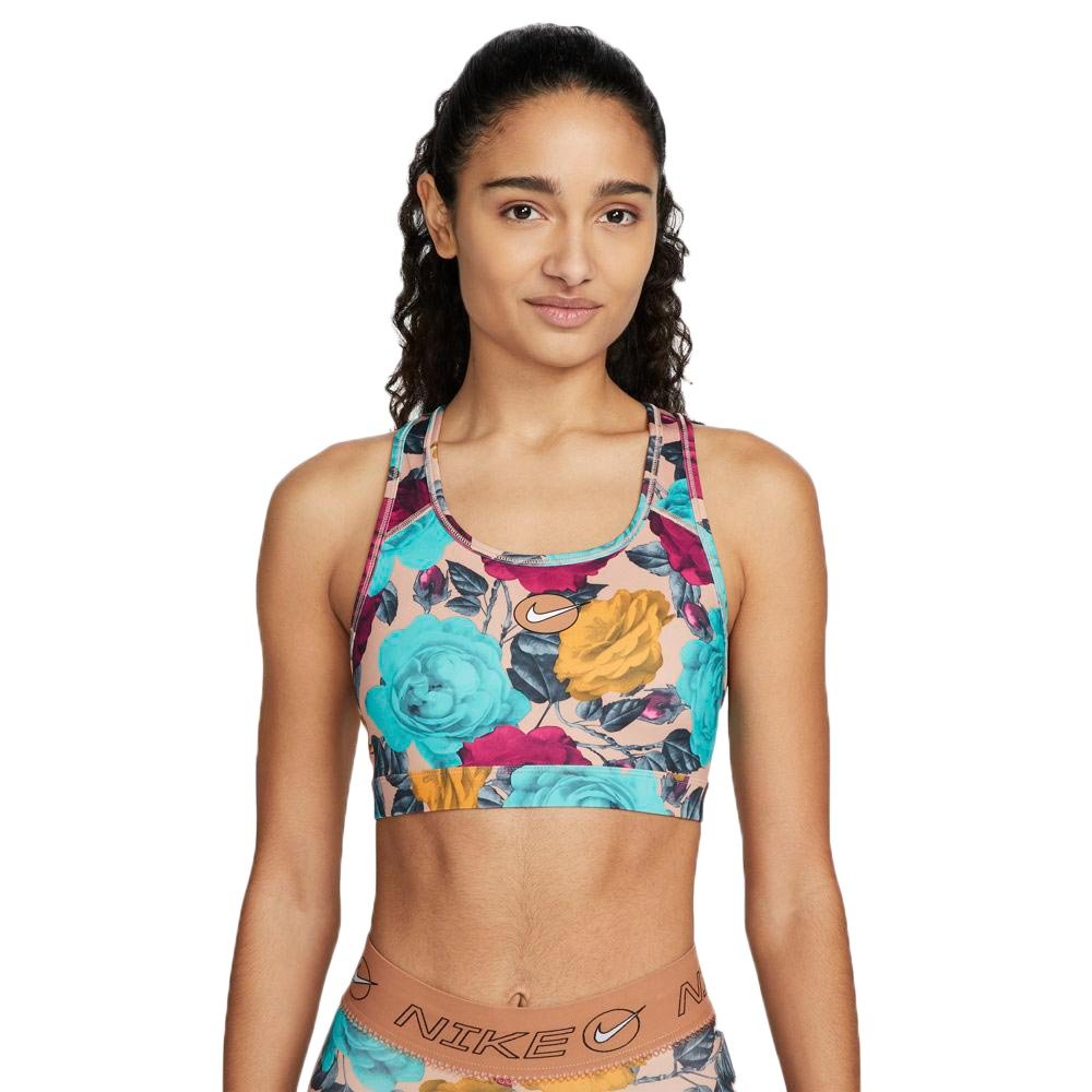 Womens Dri-Fit Printed Strappy Medium Impact Sports Bra