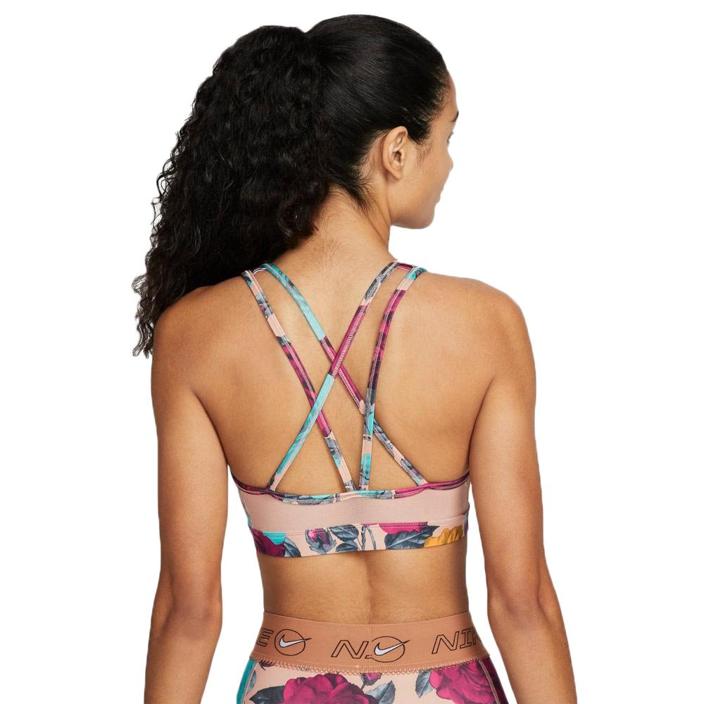 Womens Dri-Fit Printed Strappy Medium Impact Sports Bra