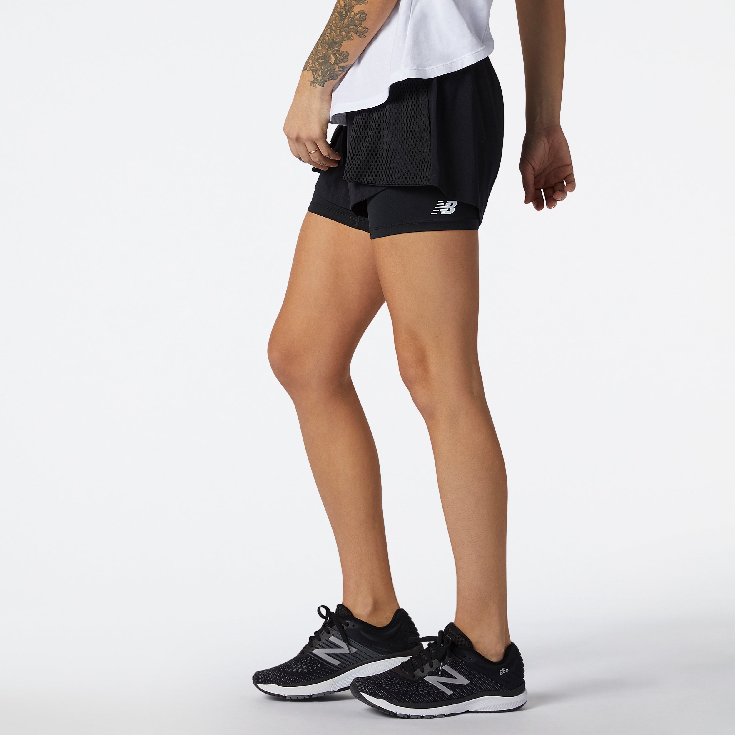 Womens Running Branded Waistband 2 in 1 Shorts