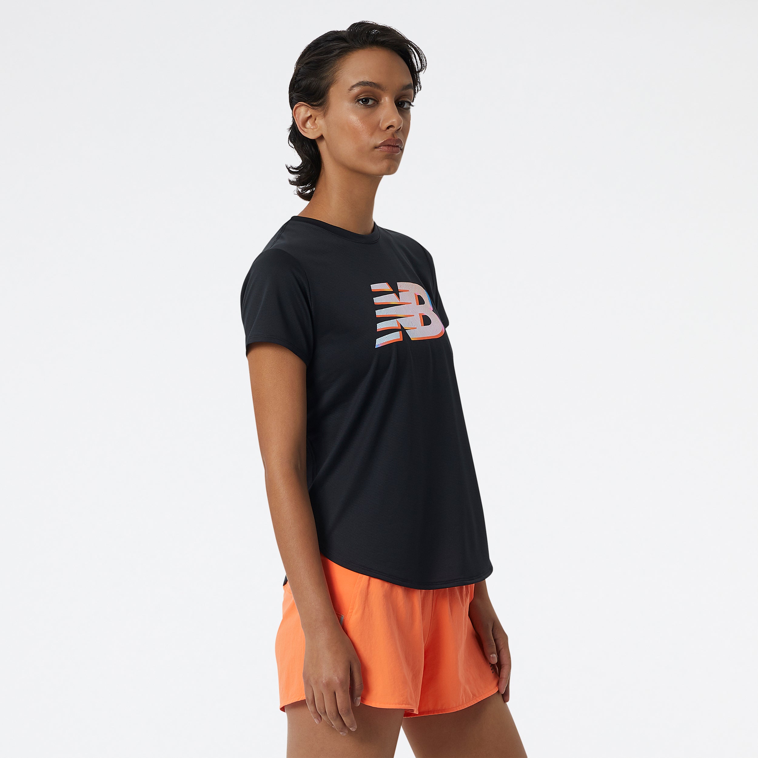 Womens Running Accelerate Logo Short Sleeve T-Shirt