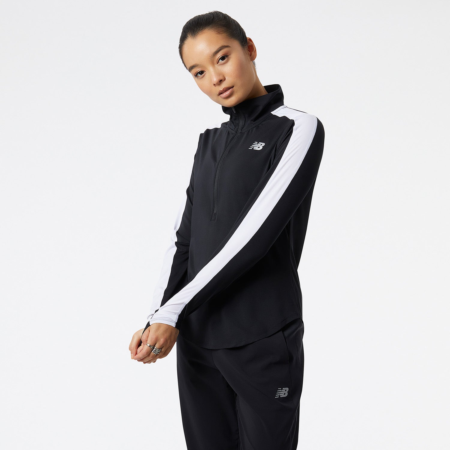 Womens Running Accelerate Half Zip Long Sleeve T-Shirt